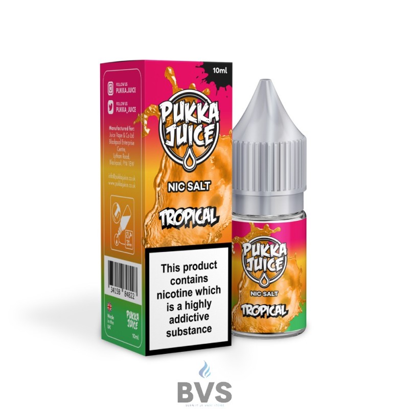 TROPICAL NIC SALT E-LIQUID BY PUKKA JUICE TROPICAL NIC SALT E-LIQUID BY PUKKA JUICE