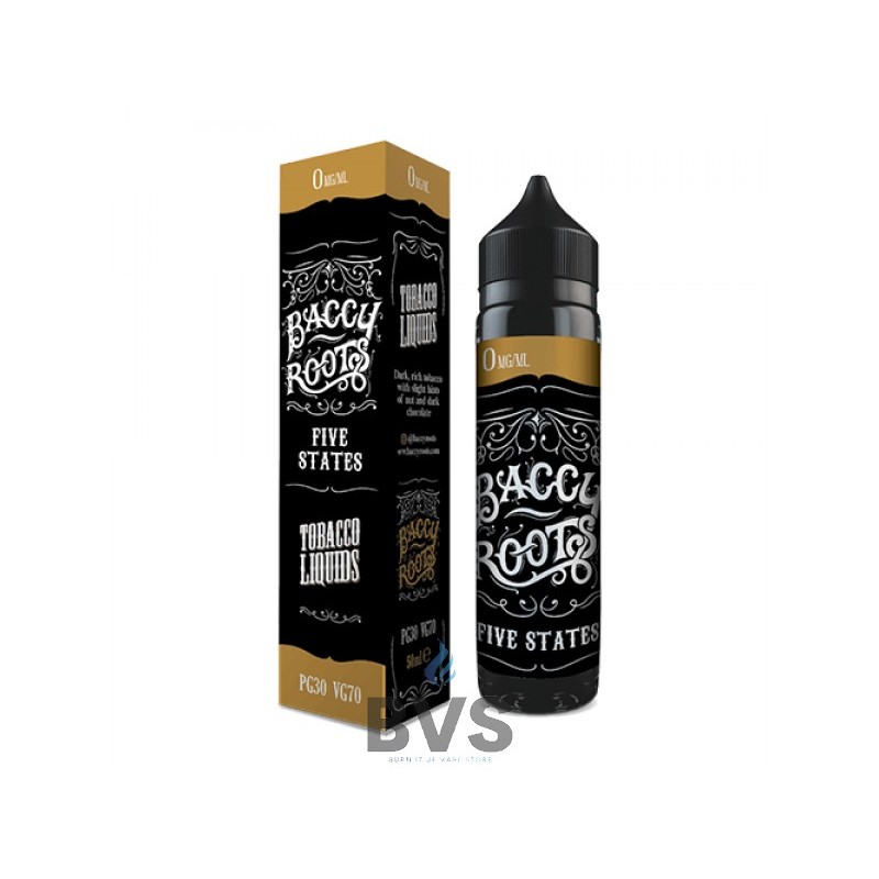 FIVE STATES SHORTFILL E-LIQUID BY BACCY ROOTS 50ML FIVE STATES SHORTFILL E-LIQUID BY BACCY ROOTS 50ML