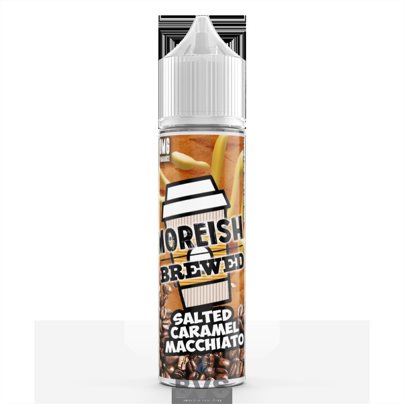 SALTED CARAMEL MACCHIATO BY MOREISH BREWED E LIQUID | 100ML SHORT FILL SALTED CARAMEL MACCHIATO BY MOREISH BREWED E LIQUID | 100ML SHORT FILL