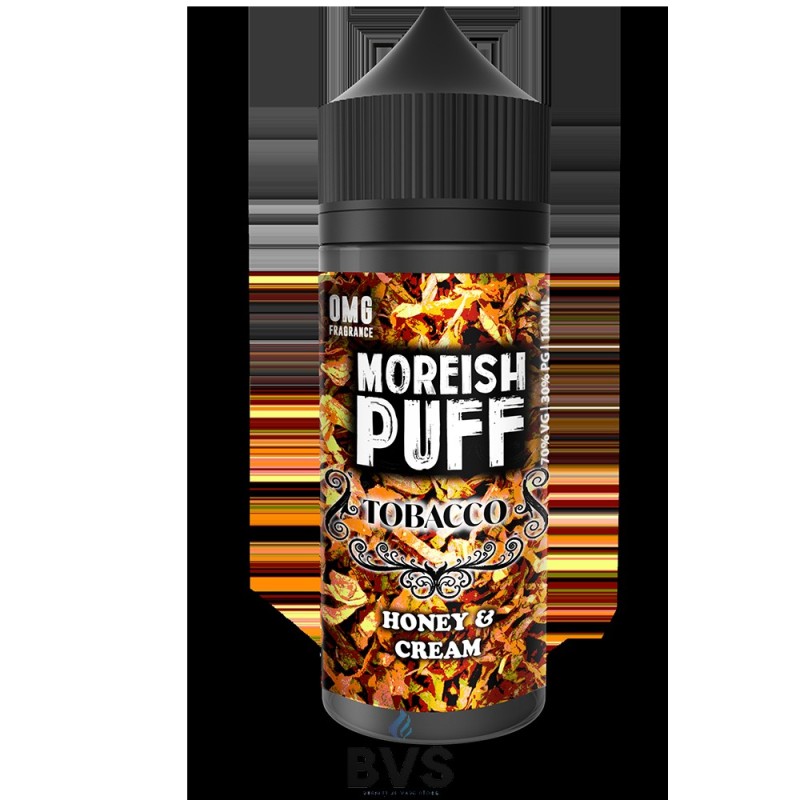 HONEY & CREAM TOBACCO BY MOREISH PUFF E LIQUID | 100ML SHORT FILL HONEY & CREAM TOBACCO BY MOREISH PUFF E LIQUID | 100ML SHORT FILL