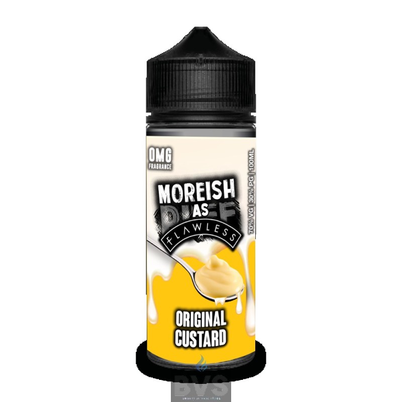 ORIGINAL CUSTARD BY MOREISH AS FLAWLESS E LIQUID | 100ML SHORT FILL ORIGINAL CUSTARD BY MOREISH AS FLAWLESS E LIQUID | 100ML SHORT FILL