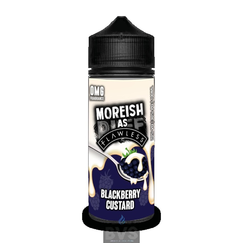 BLACKBERRY CUSTARD BY MOREISH AS FLAWLESS E-LIQUID 100ML SHORTFILL BLACKBERRY CUSTARD BY MOREISH AS FLAWLESS E-LIQUID 100ML SHORTFILL