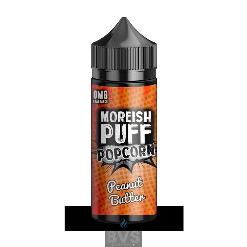 PEANUT BUTTER POPCORN BY MOREISH PUFF E LIQUID | 100ML SHORT FILL PEANUT BUTTER POPCORN BY MOREISH PUFF E LIQUID | 100ML SHORT FILL