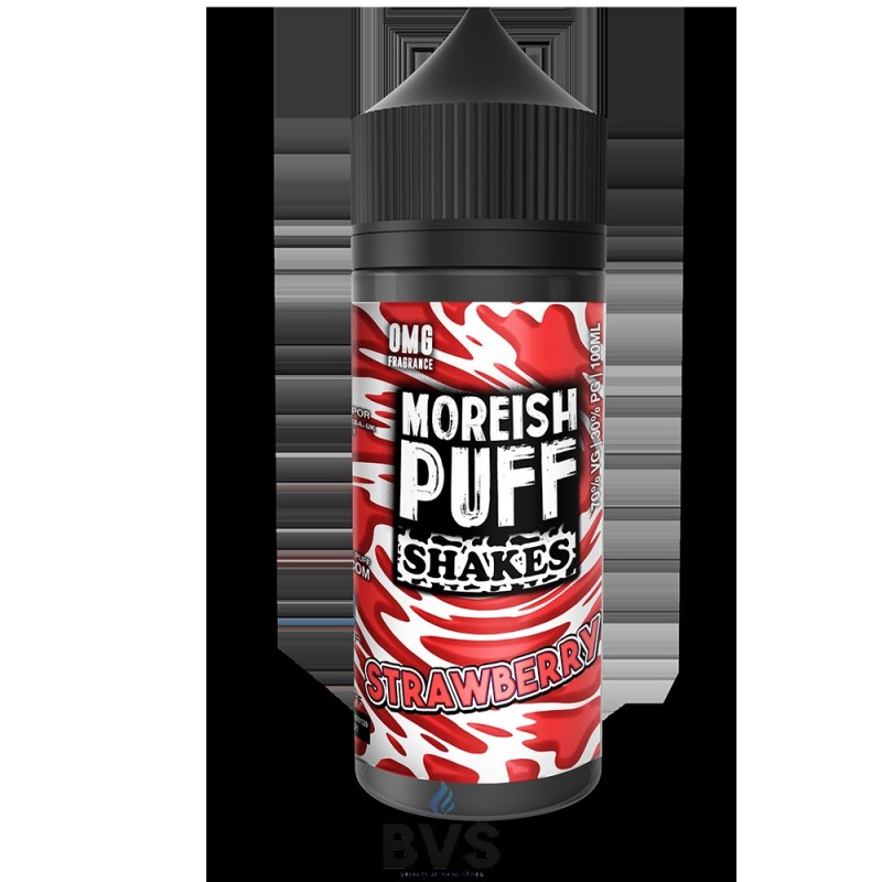 STRAWBERRY | SHAKES BY MOREISH PUFF E LIQUID | 100ML SHORT FILL STRAWBERRY | SHAKES BY MOREISH PUFF E LIQUID | 100ML SHORT FILL