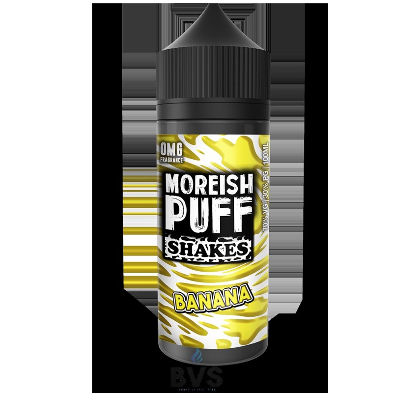 BANANA SHAKES BY MOREISH PUFF E LIQUID 100ML SHORT FILL BANANA SHAKES BY MOREISH PUFF E LIQUID 100ML SHORT FILL