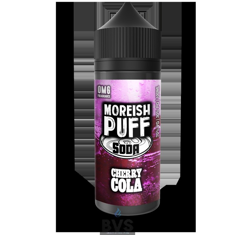 CHERRY COLA SODA by MOREISH PUFF ELIQUID 100ML Shortfill CHERRY COLA SODA by MOREISH PUFF ELIQUID 100ML Shortfill