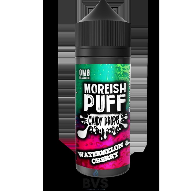 WATERMELON & CHERRY | CANDY DROPS BY MOREISH PUFF E LIQUID | 100ML SHORT FILL WATERMELON & CHERRY | CANDY DROPS BY MOREISH PUFF E LIQUID | 100ML SHORT FILL