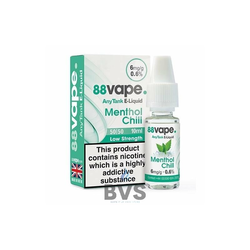 MENTHOL CHILL E-LIQUID BY 88VAPE ANY TANK MENTHOL CHILL E-LIQUID BY 88VAPE ANY TANK