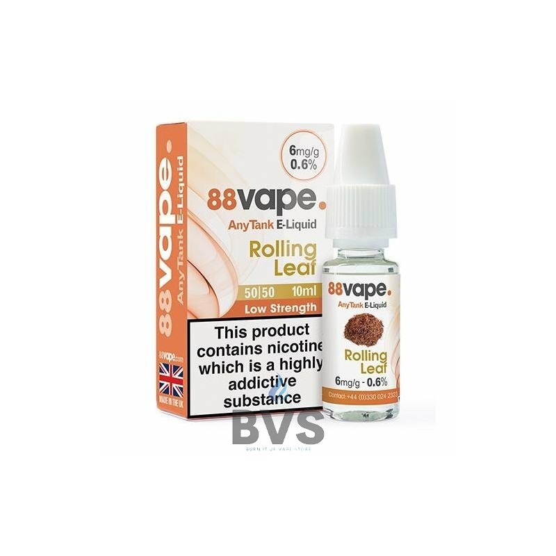 ROLLING LEAF E-LIQUID BY 88VAPE ANY TANK ROLLING LEAF E-LIQUID BY 88VAPE ANY TANK