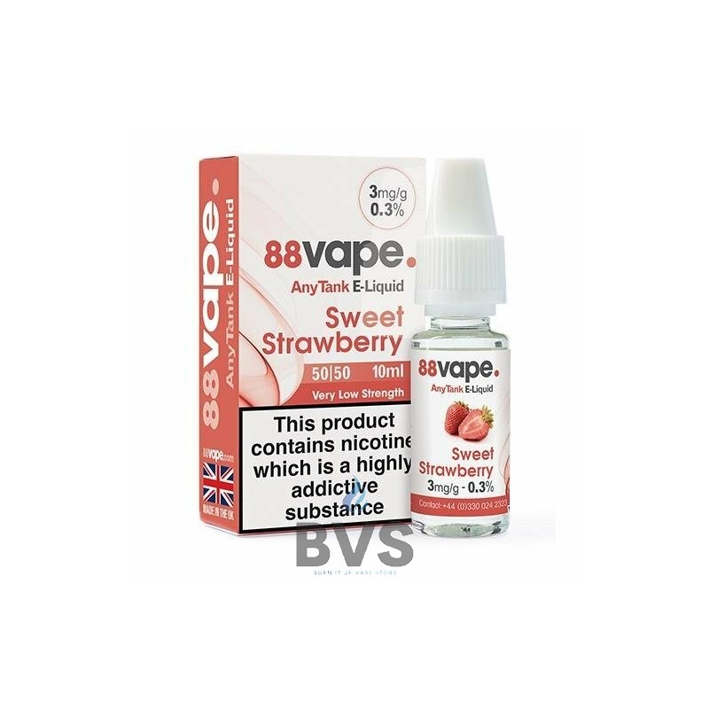 SWEET STRAWBERRY E-LIQUID BY 88VAPE ANY TANK SWEET STRAWBERRY E-LIQUID BY 88VAPE ANY TANK