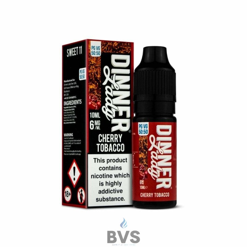 CHERRY TOBACCO ELIQUID by DINNER LADY 50/50 CHERRY TOBACCO ELIQUID by DINNER LADY 50/50