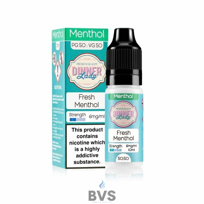 FRESH MENTHOL E-LIQUID BY DINNER LADY 50/50 FRESH MENTHOL E-LIQUID BY DINNER LADY 50/50