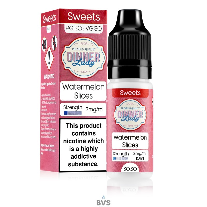 WATERMELON SLICES E-LIQUID BY DINNER LADY 50/50 WATERMELON SLICES E-LIQUID BY DINNER LADY 50/50