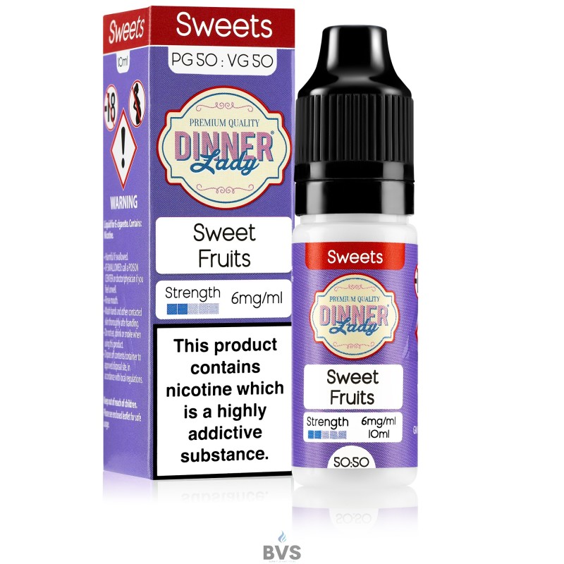 SWEET FRUITS E-LIQUID BY DINNER LADY 50/50 SWEET FRUITS E-LIQUID BY DINNER LADY 50/50