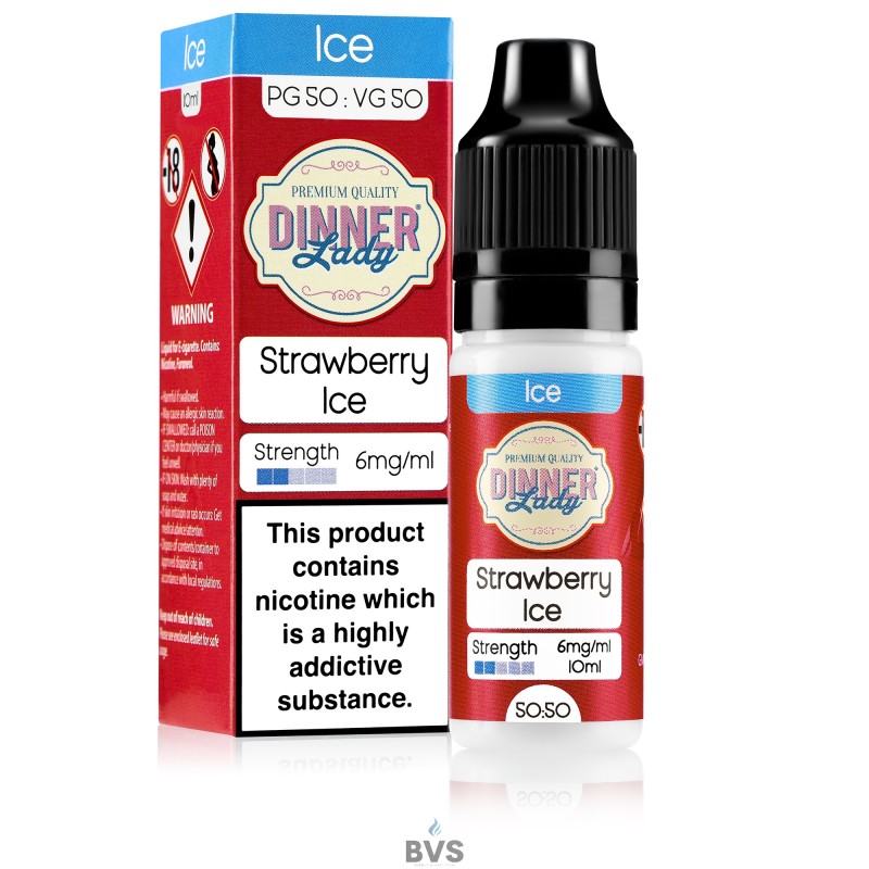 STRAWBERRY ICE E-LIQUID BY DINNER LADY 50/50 STRAWBERRY ICE E-LIQUID BY DINNER LADY 50/50