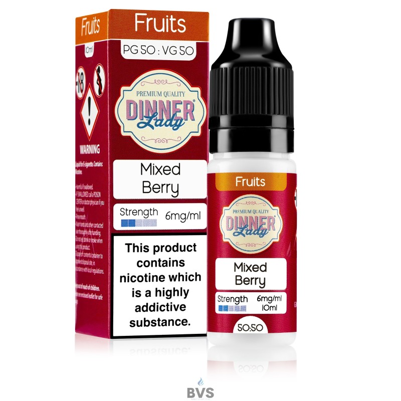 MIXED BERRY E-LIQUID BY DINNER LADY 50/50 MIXED BERRY E-LIQUID BY DINNER LADY 50/50