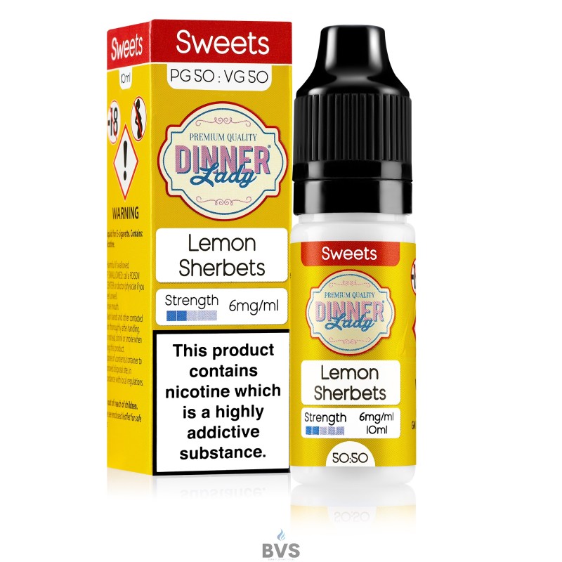LEMON SHERBETS E-LIQUID BY DINNER LADY 50/50 LEMON SHERBETS E-LIQUID BY DINNER LADY 50/50