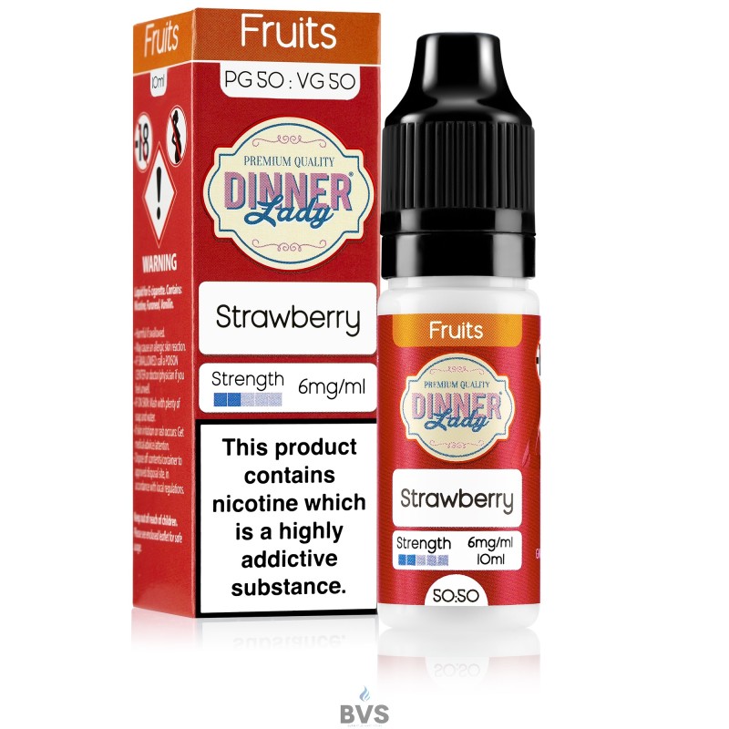 STRAWBERRY E-LIQUID BY DINNER LADY 50/50 STRAWBERRY E-LIQUID BY DINNER LADY 50/50