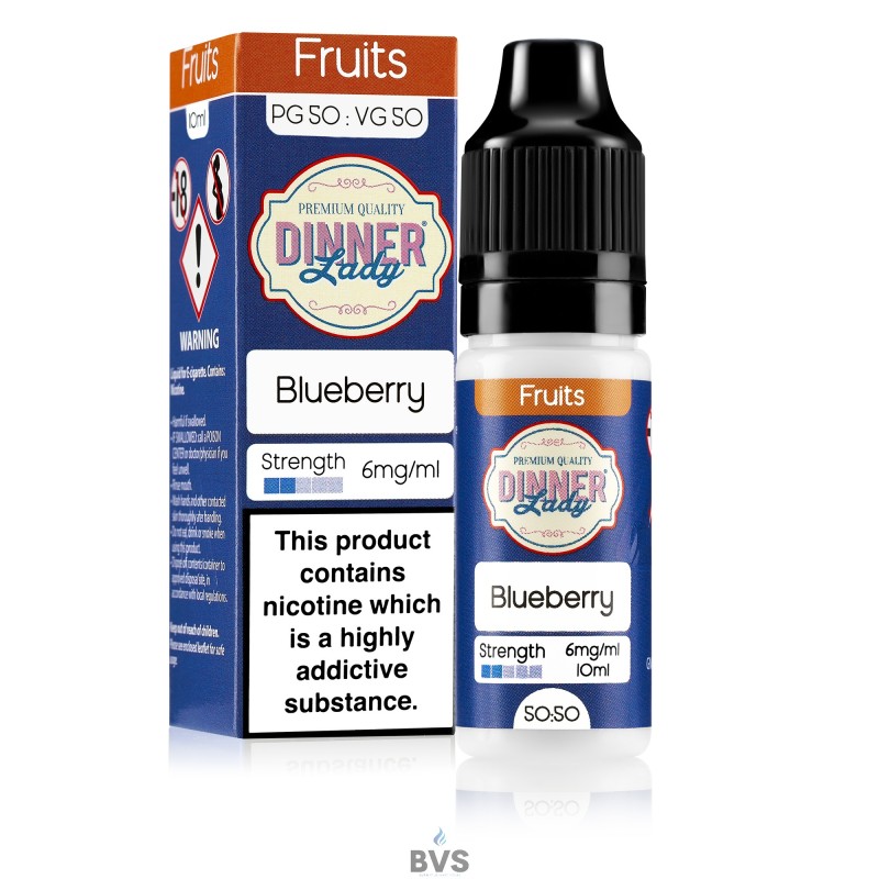 BLUEBERRY E-LIQUID BY DINNER LADY 50/50 BLUEBERRY E-LIQUID BY DINNER LADY 50/50