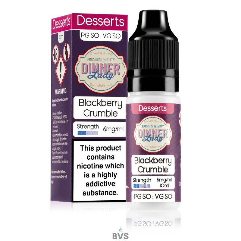 BLACKBERRY CRUMBLE ELIQUID BY DINNER LADY 50/50 BLACKBERRY CRUMBLE ELIQUID BY DINNER LADY 50/50