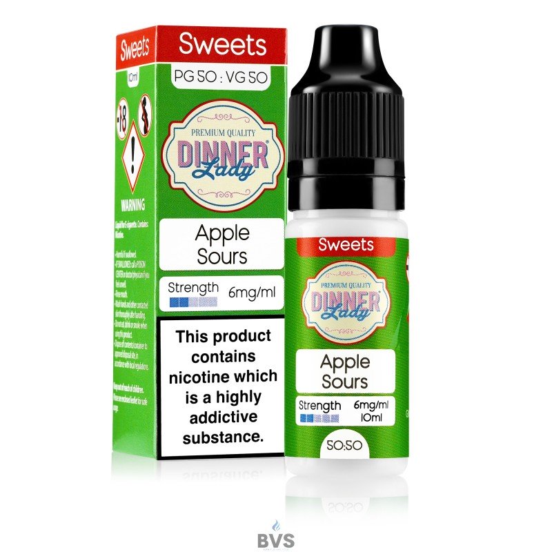 APPLE SOURS E-LIQUID BY DINNER LADY 50/50 APPLE SOURS E-LIQUID BY DINNER LADY 50/50