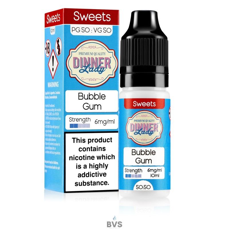 BUBBLEGUM ELIQUID BY DINNER LADY 50/50 BUBBLEGUM ELIQUID BY DINNER LADY 50/50
