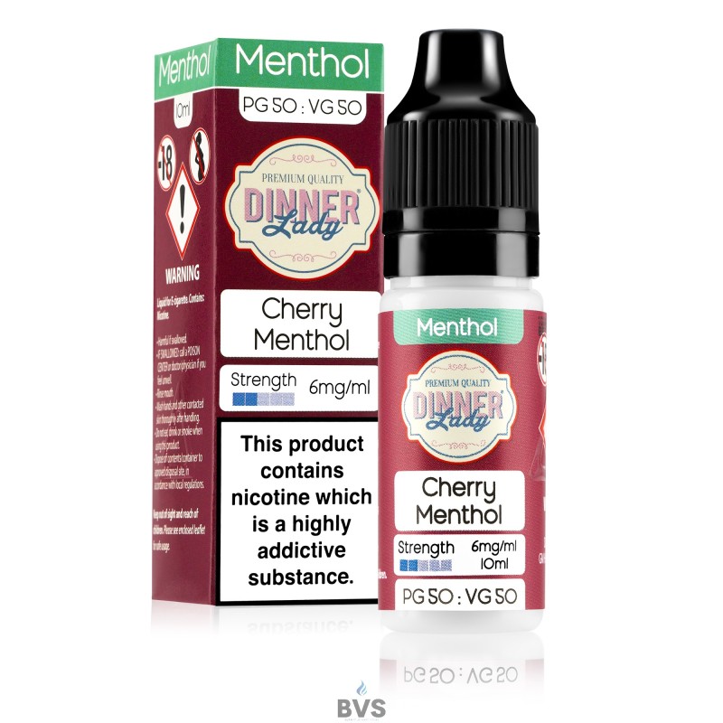 CHERRY MENTHOL E-LIQUID BY DINNER LADY 50/50 CHERRY MENTHOL E-LIQUID BY DINNER LADY 50/50