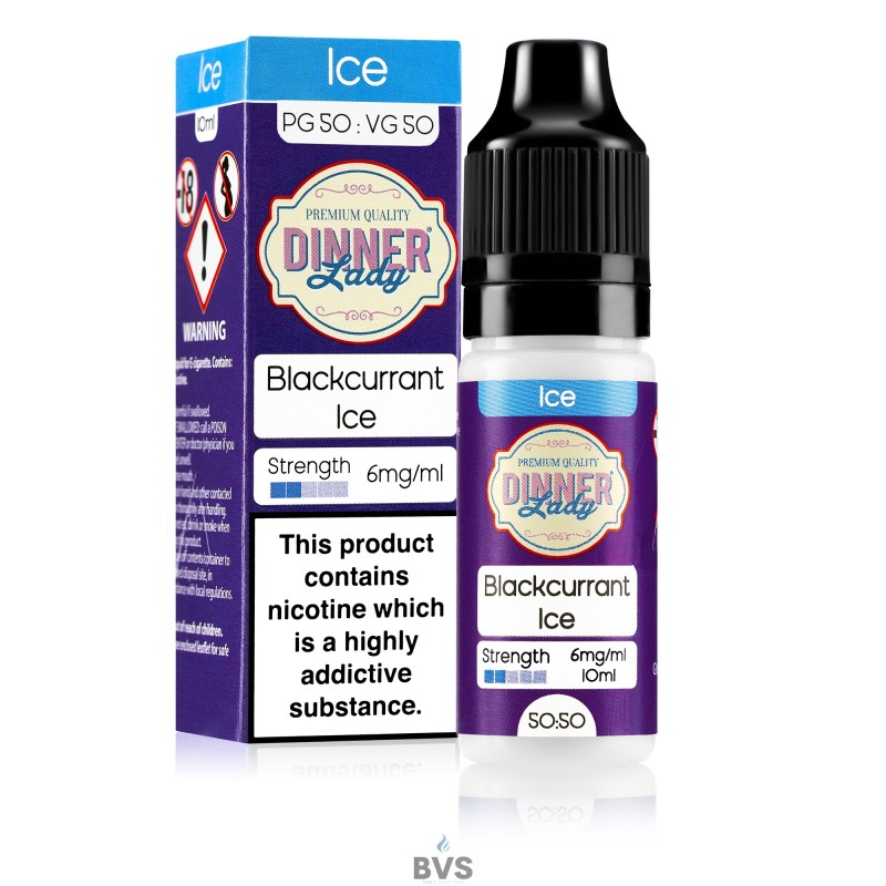BLACKCURRANT ICE E-LIQUID BY DINNER LADY 50/50 BLACKCURRANT ICE E-LIQUID BY DINNER LADY 50/50