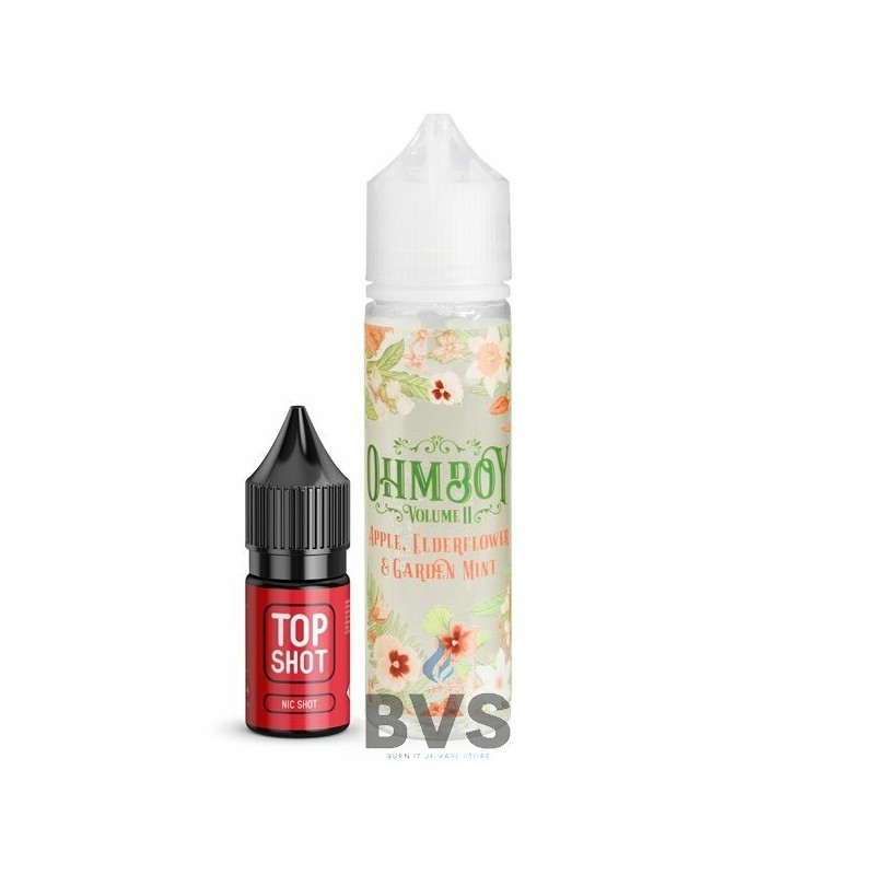 APPLE, ELDERFLOWER & GARDEN MINT SHORTFILL E-LIQUID BY OHM BOY VOLUME II 50ML APPLE, ELDERFLOWER & GARDEN MINT SHORTFILL E-LIQUID BY OHM BOY VOLUME II 50ML