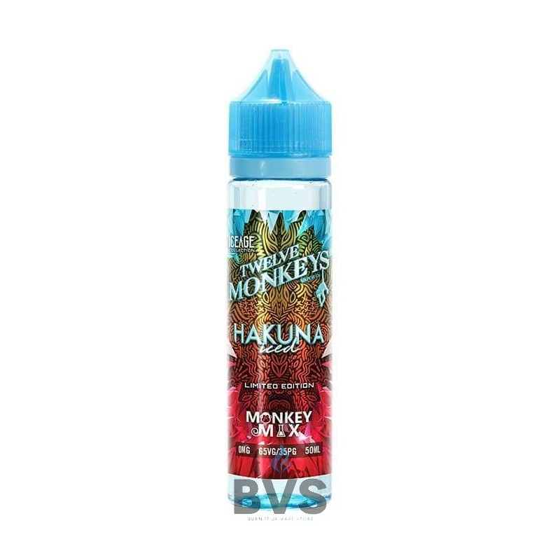 HAKUNA ICED SHORTFILL E-LIQUID BY TWELVE MONKEYS 50ML HAKUNA ICED SHORTFILL E-LIQUID BY TWELVE MONKEYS 50ML