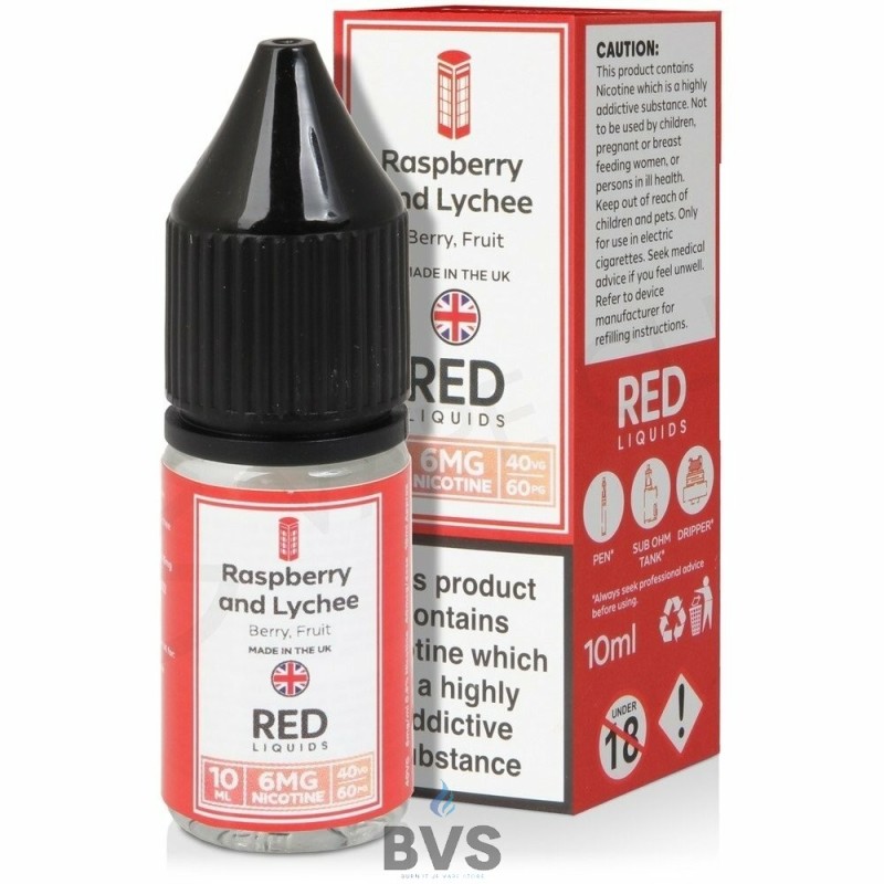 RASPBERRY AND LYCHEE E-LIQUID BY RED LIQUID 40/60 RASPBERRY AND LYCHEE E-LIQUID BY RED LIQUID 40/60