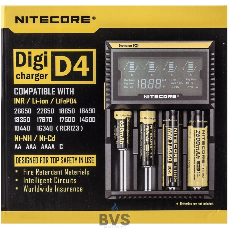 NITECORE D4 VAPE BATTERY CHARGER (FOUR BAY) NITECORE D4 VAPE BATTERY CHARGER (FOUR BAY)