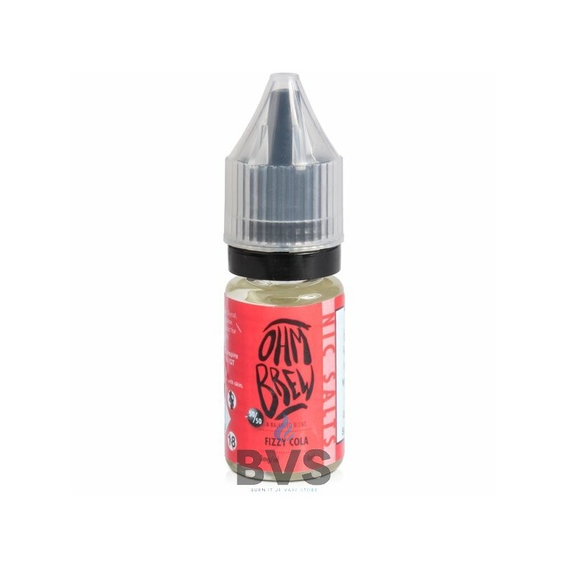 FIZZY COLA E-LIQUID BY OHM BREW 50/50 NIC SALTS FIZZY COLA E-LIQUID BY OHM BREW 50/50 NIC SALTS