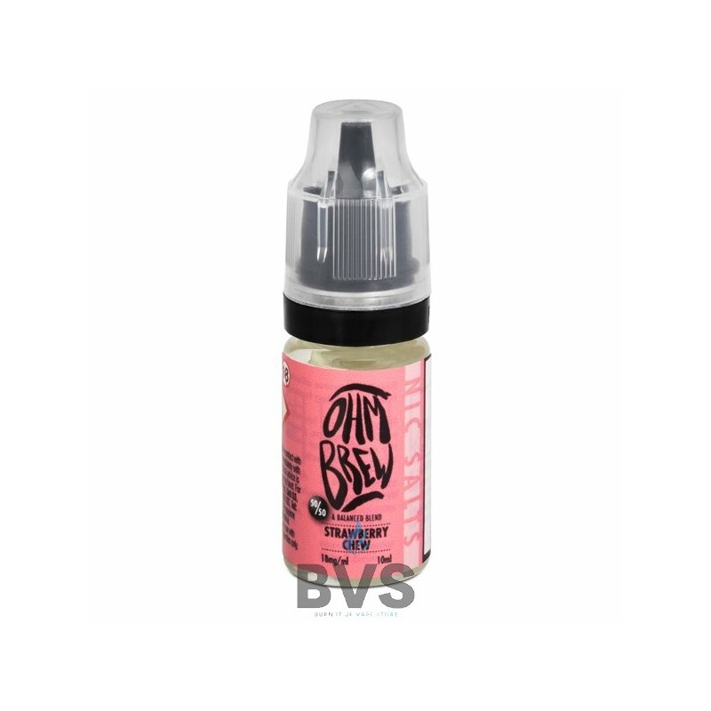 STRAWBERRY CHEW E-LIQUID BY OHM BREW 50/50 NIC SALTS STRAWBERRY CHEW E-LIQUID BY OHM BREW 50/50 NIC SALTS