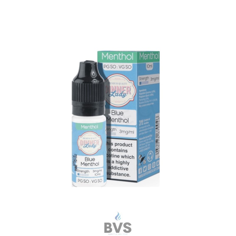 BLUE MENTHOL E-LIQUID BY DINNER LADY 50/50 BLUE MENTHOL E-LIQUID BY DINNER LADY 50/50