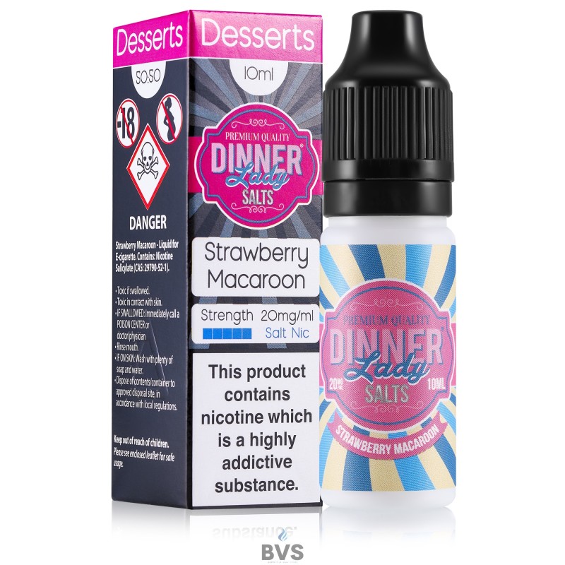 STRAWBERRY MACAROON NIC SALT ELIQUID BY DINNER LADY STRAWBERRY MACAROON NIC SALT ELIQUID BY DINNER LADY