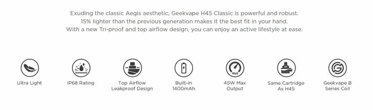 Aegis Hero Classic H45 Pod Vape Kit by Geekvape