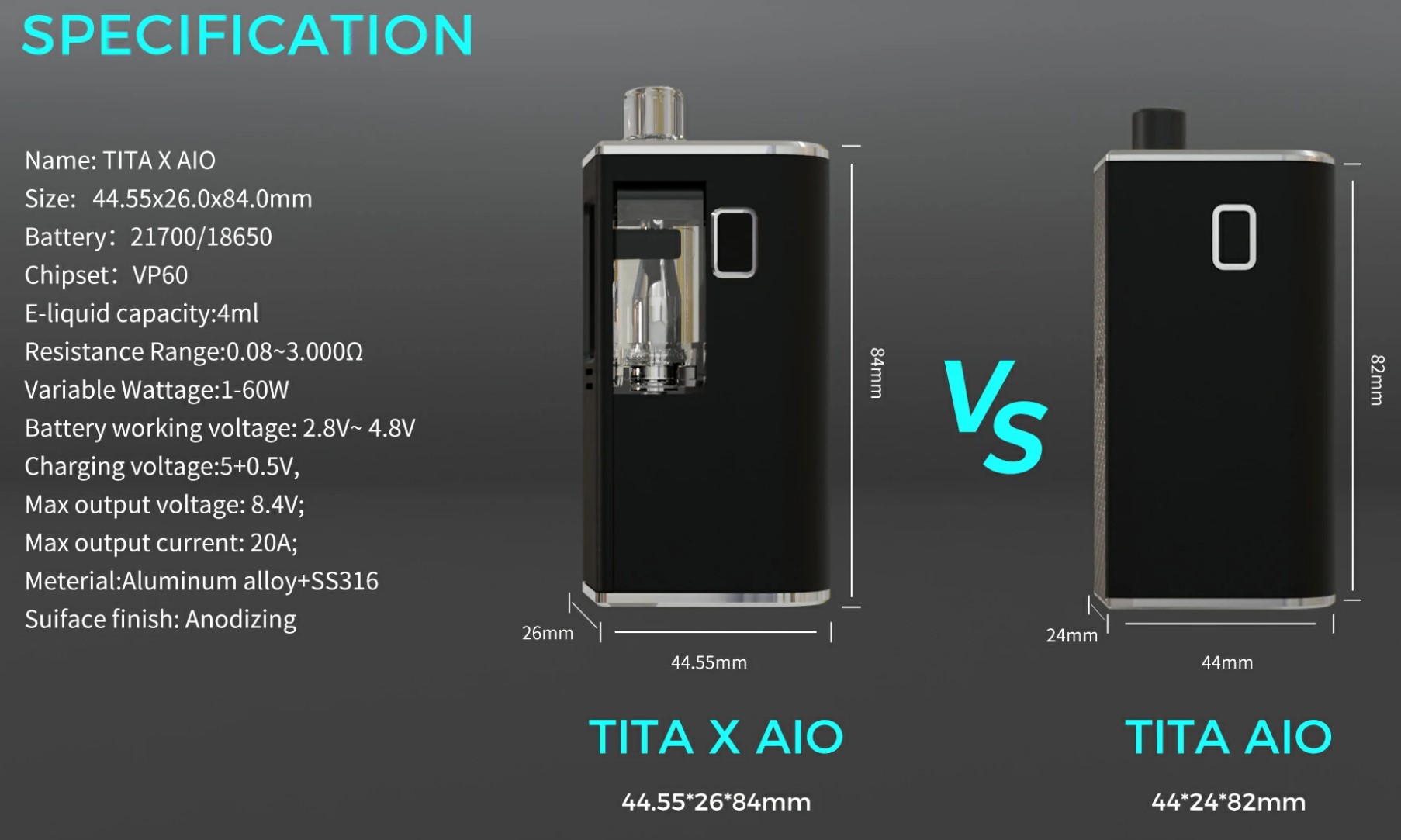 Tita X AIO Boro Vape Kit by Veepon