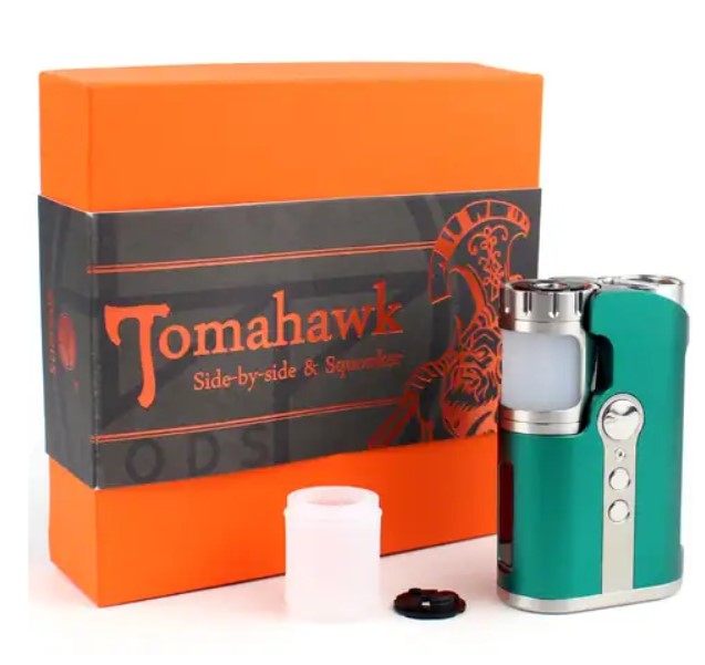 Tomahawk SBS Squonk Box Mod by Dovpo boxed